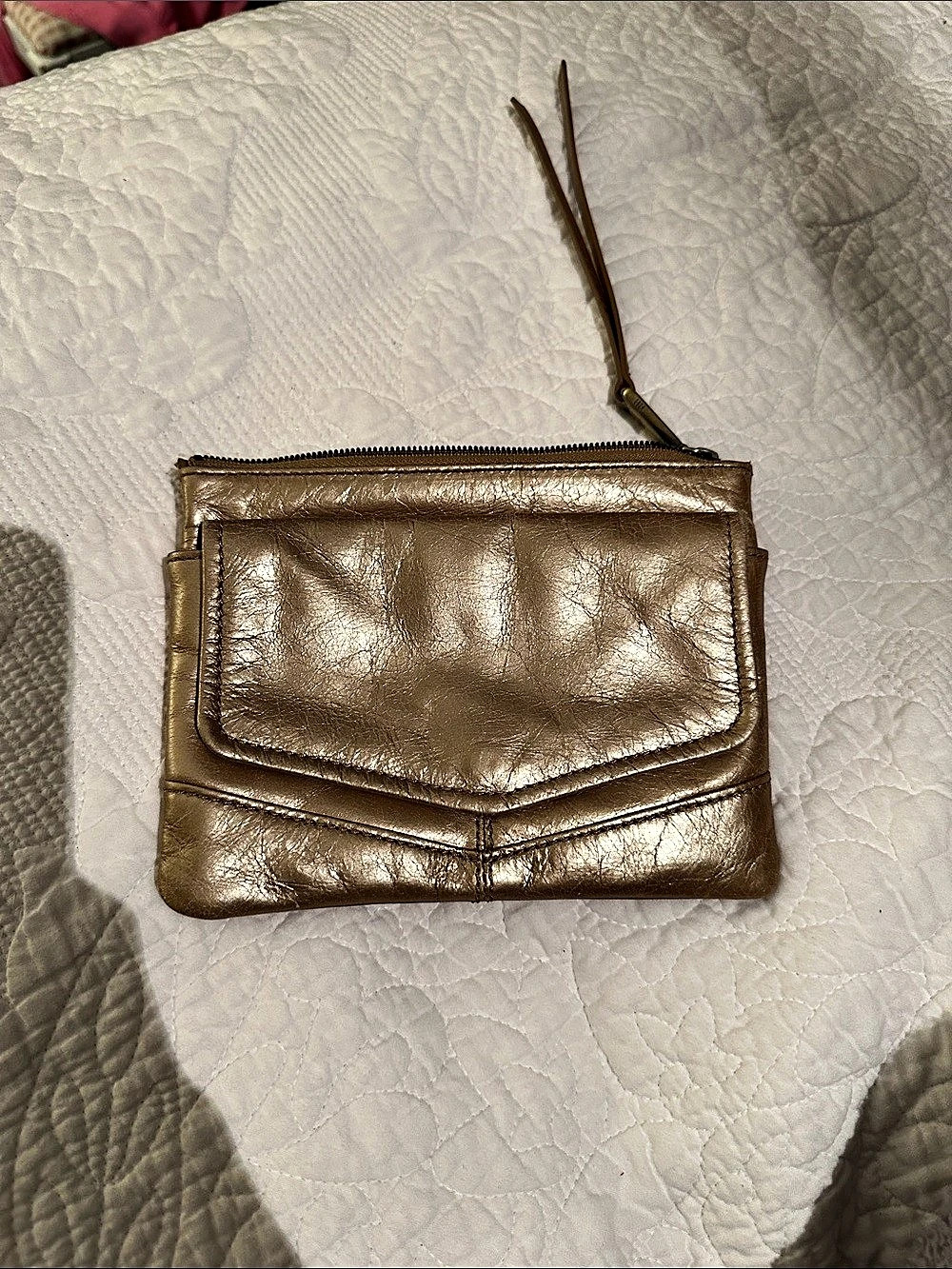 Fossil Metallic Wristlet Clutch in Gold